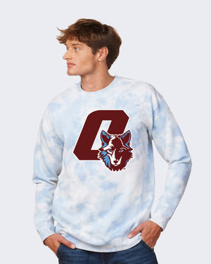 Bennett Woods Spirit Wear Fall 2026 Crewneck Sky Blue Tie Dye front view