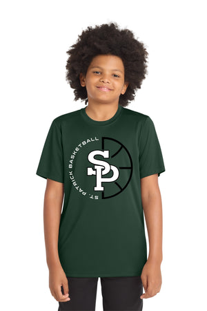 St. Patrick Basketball 2026 T-Shirt Forest Green front view