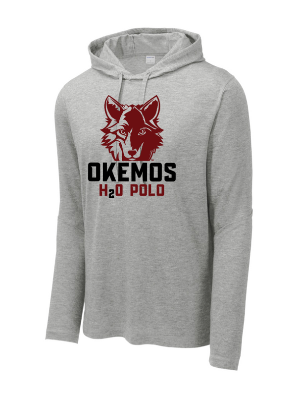 Okemos Water Polo - Adult Unisex Grey Triblend Long Sleeve Hoodie