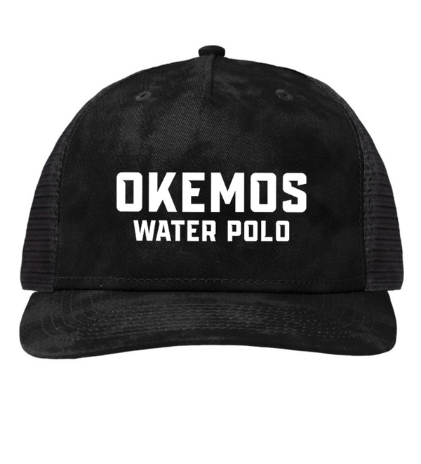 Okemos Water Polo - 5 Panel Washed Black Trucker Hat