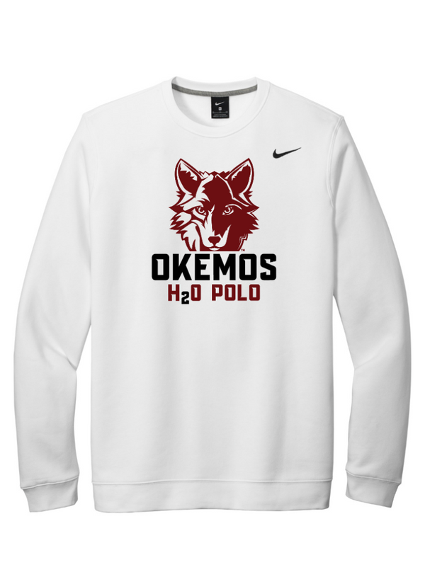 Okemos Water Polo - Adult Unisex White Nike Crewneck Sweatshirt