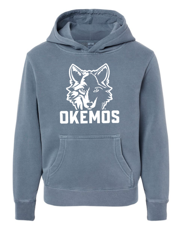 OPM Spiritwear Holiday 2024 - Youth Midweight Pigment Dyed Hoodie (Wolf or Peace Design)