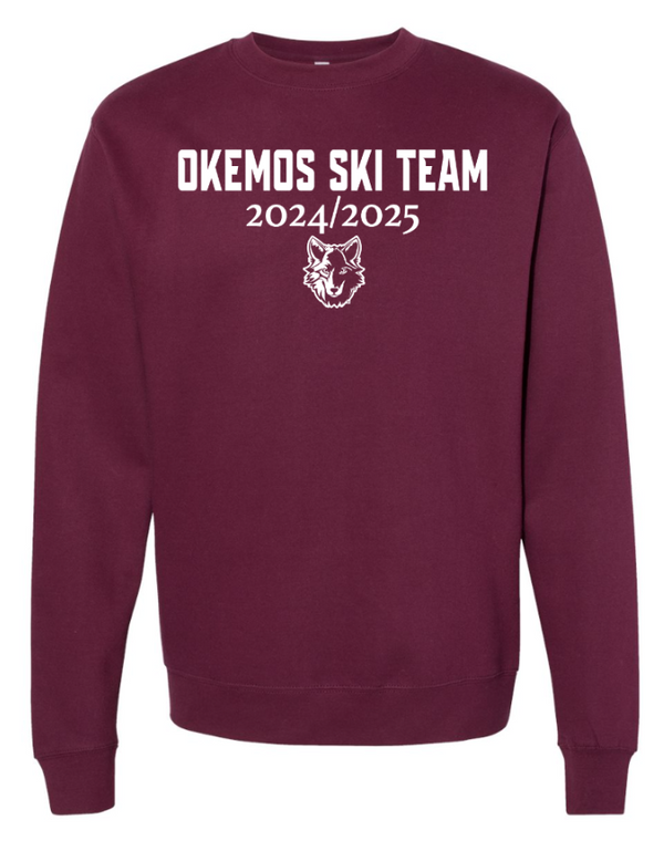 Okemos Ski Apparel - Midweight Crewneck Sweatshirt (Maroon / Black)