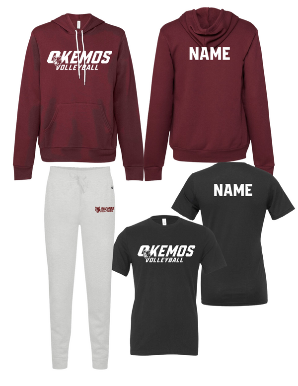 Okemos Volleyball 2024 - Adult Player Pack (Fleece Hoodie, Jersey T-Shirt, Fleece Joggers)