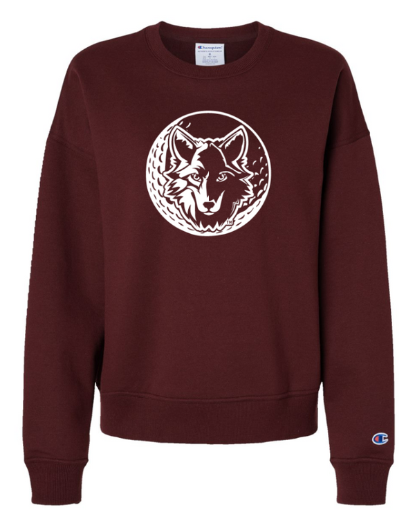 Okemos Girls Golf - Women's Crewneck Sweatshirt  Grey/Maroon