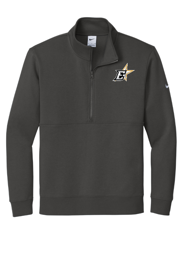 Okemos Hockey / Eastside Stars - Nike Fleece Sleeve Swoosh 1/2 Zip (Black / Dark Grey)