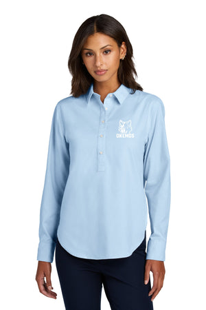 Okemos Fall Staff Shop Long Sleeve Light Blue front view
