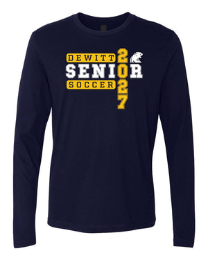 DeWitt Seniors Soccer Long Sleeve Midnight Navy front view