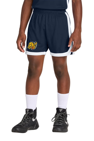 Grand Ledge MS Basketball Player Packs Bottoms True Navy/ White front view