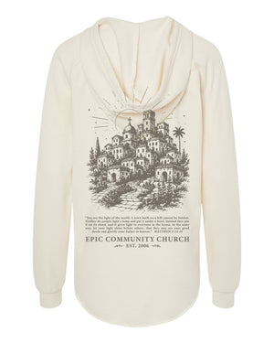 Epic Church 20th Anniversary Hoodie Bone back view