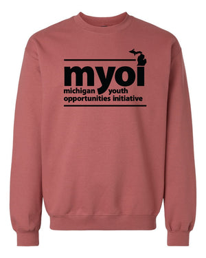 MYOI Allegan/Barry Fall Fundraiser Crewneck Desert Clay front view