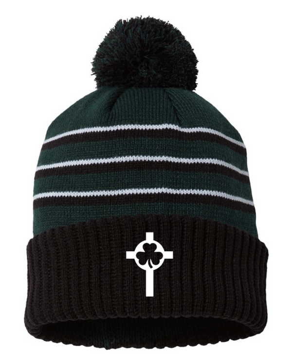 St. Patrick Schools - Stripe Pom Hat