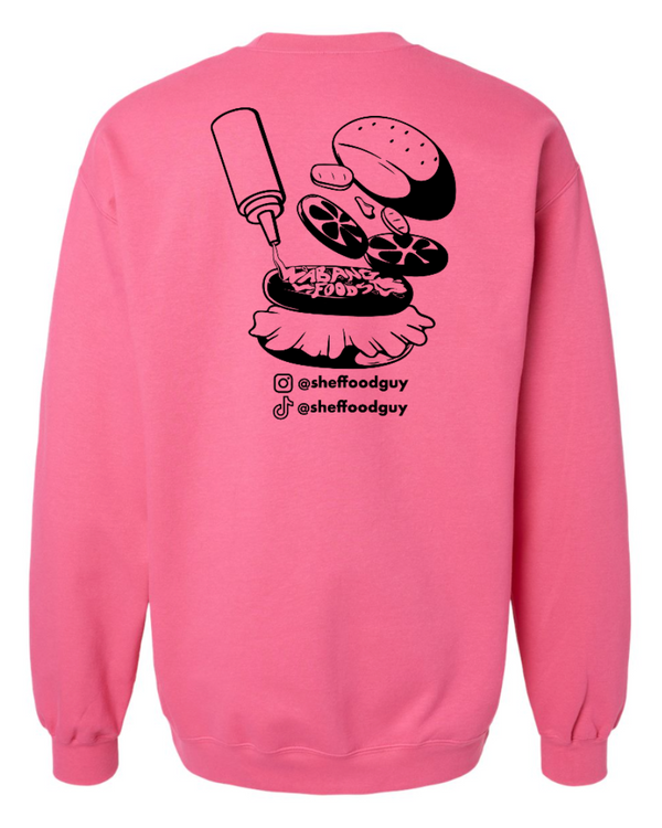 Shef Food Guy - Pink Crewneck Sweatshirt