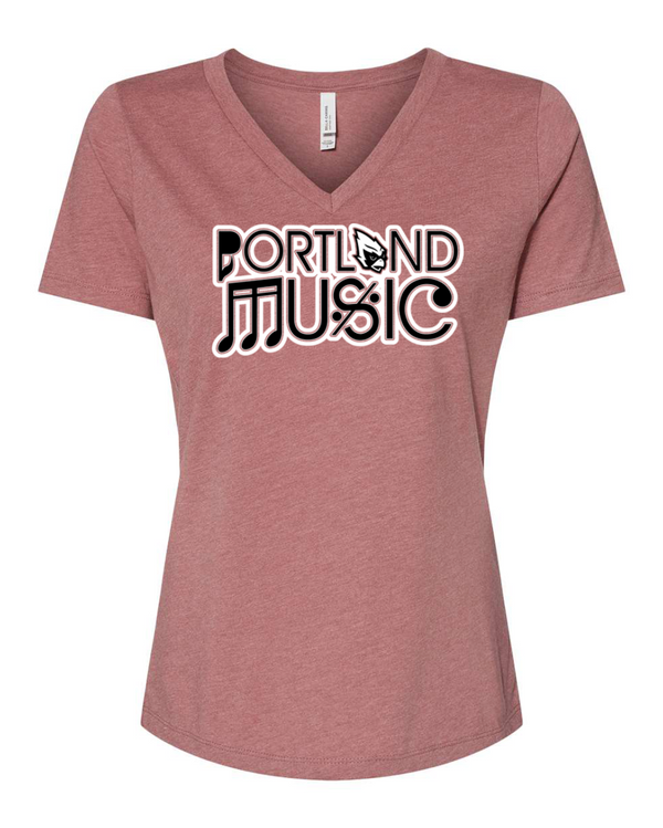 Portland Music - Women's Relaxed V-Neck CVC Tee