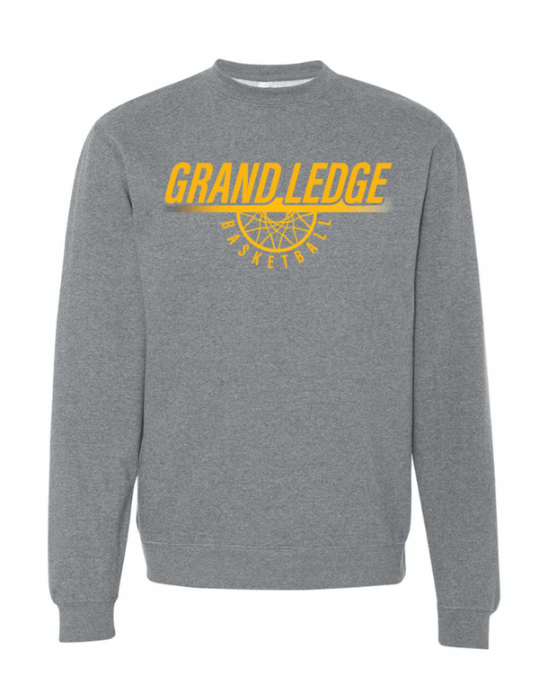 Grand Ledge Basketball - Midweight Grey Crewneck Sweatshirt