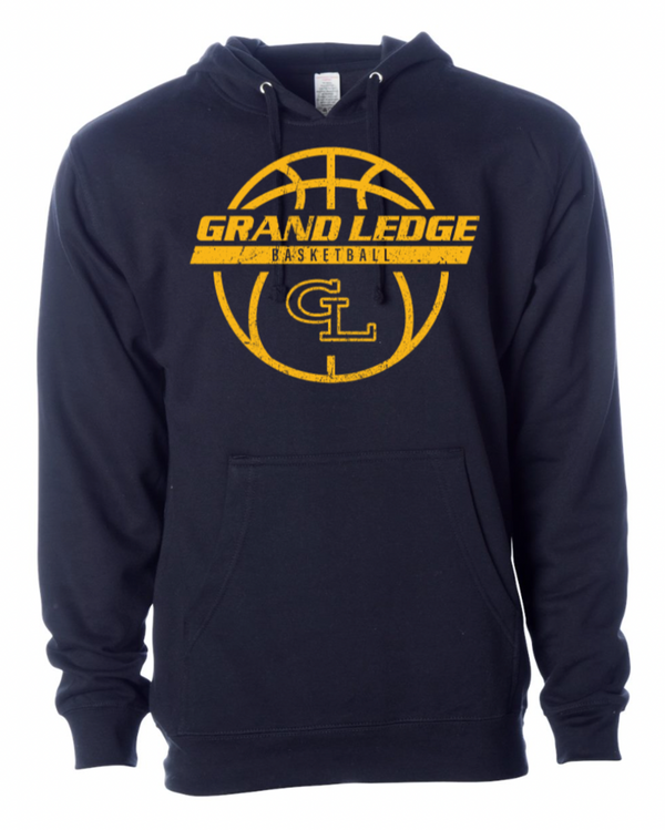 Grand Ledge Basketball - Navy Midweight Hoodie