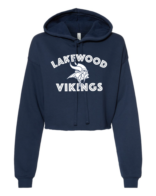 Lakewood Vikings- Women's Crop Fleece Hoodie (Arch Design)