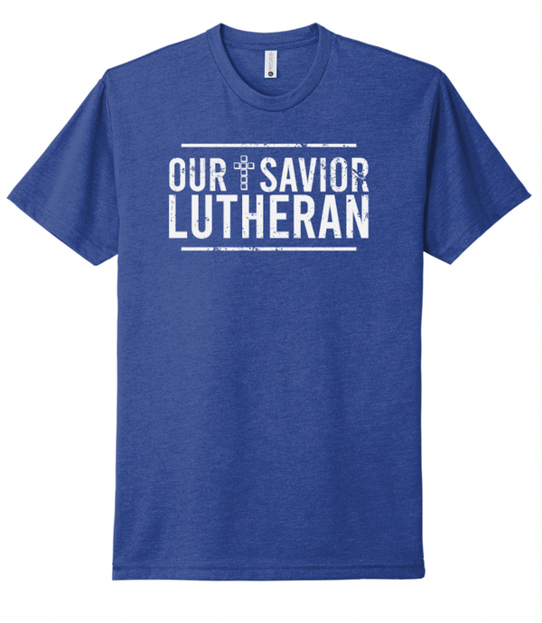 Our Savior Lutheran Unisex Blue T-Shirt