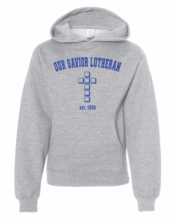 Our Savior Lutheran Grey Youth Hooded Sweatshirt