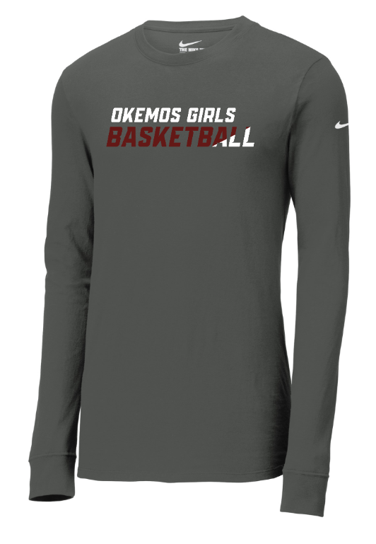 Okemos Girls Basketball - Adult Unisex Grey Nike Long Sleeve T-Shirt