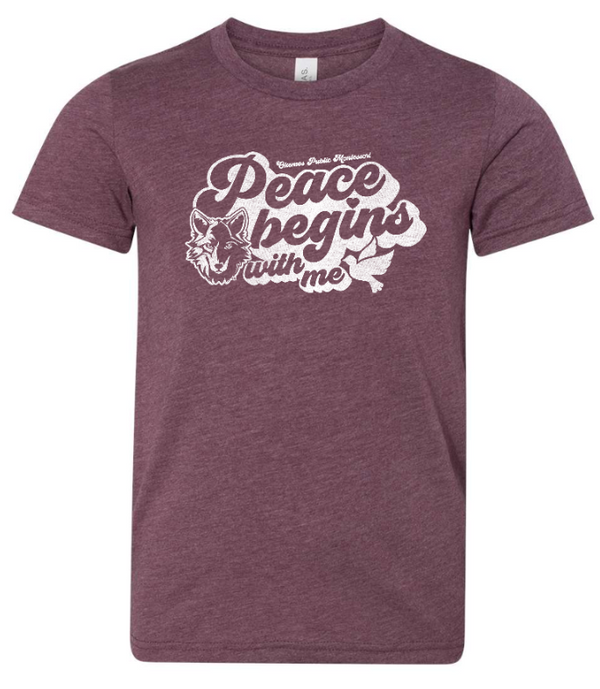Okemos Montessori - Youth Unisex "Peace Begins with me" T-Shirt