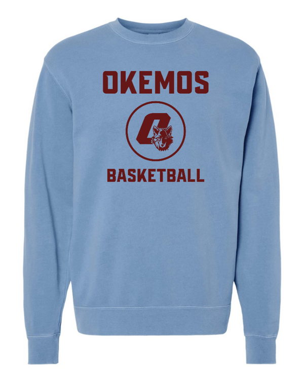 Okemos Basketball - Adult Unisex Pigment Dyed Crewneck