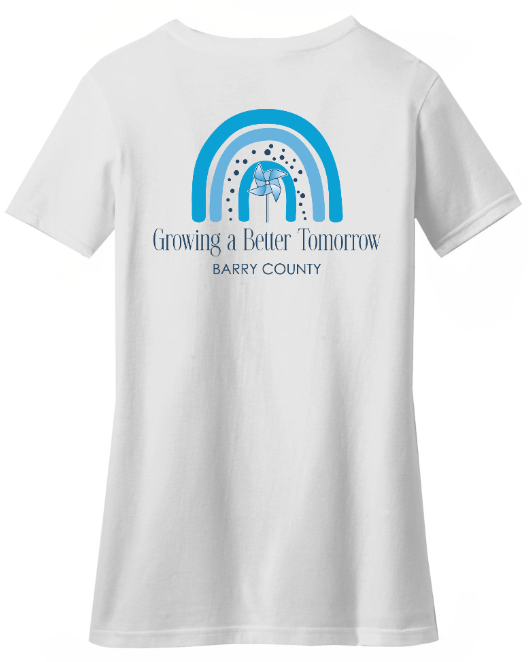 MDHHS Child Abuse Prevention Month - Adult Women's cut T-Shirt Back Design
