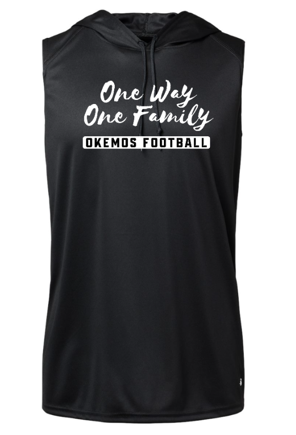 Okemos Summer Football 2024 - Sleeveless Hooded Black Tank