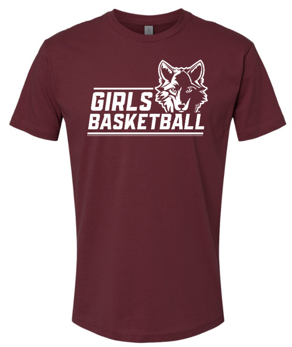 Okemos Girls Basketball 2024 - Adult Unisex T-Shirt Wolf Head Design