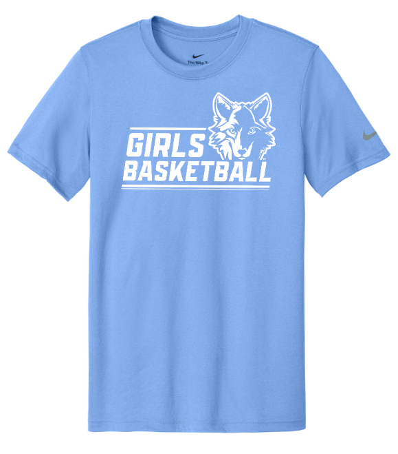 Okemos Girls Basketball 2024 - Adult Nike T-Shirt Wolf Head Design