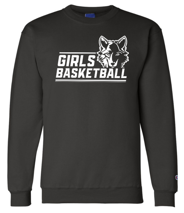 Okemos Girls Basketball 2024 - Adult Unisex Champion Crewneck Sweatshirt Wolf Head Design