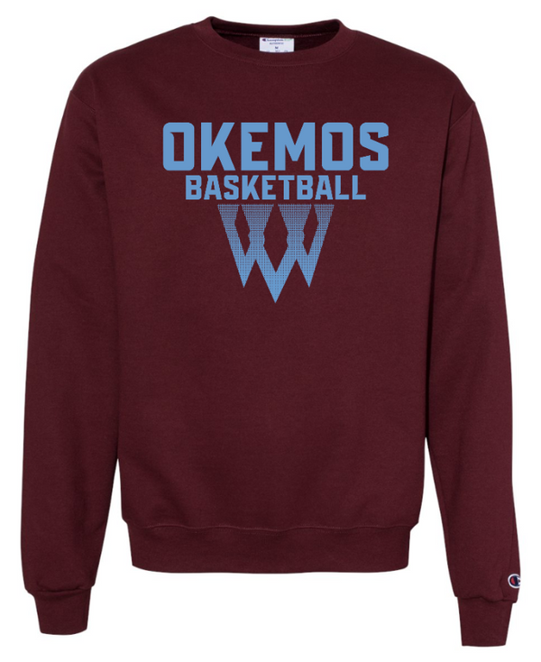 Okemos Girls Basketball 2024 - Adult Unisex Champion Crewneck Sweatshirt Net Design