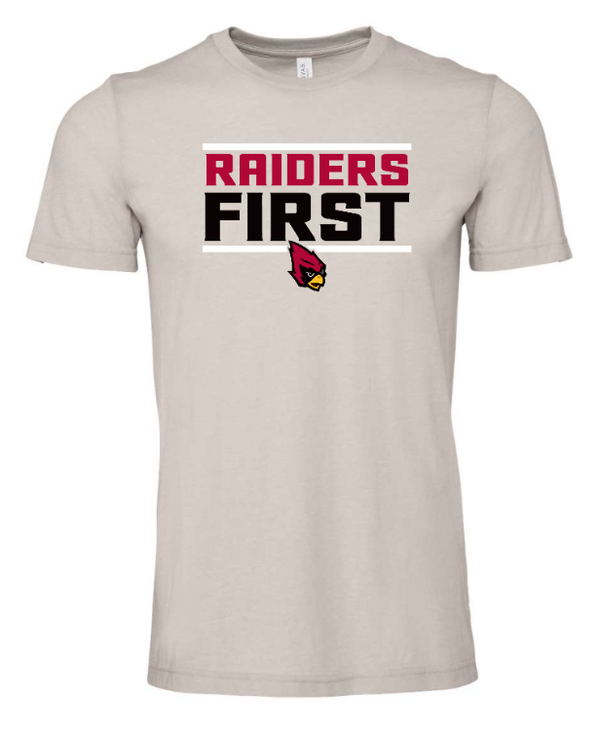 Portland Middle School - Back to School - Adult Grey Raiders First Short Sleeve T-Shirt