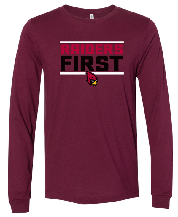 Portland Middle School - Back to School - Adult Maroon Long Sleeve T-Shirt