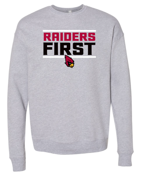 Portland Middle School - Back to School - Adult Grey Raiders First Crewneck Sweatshirt