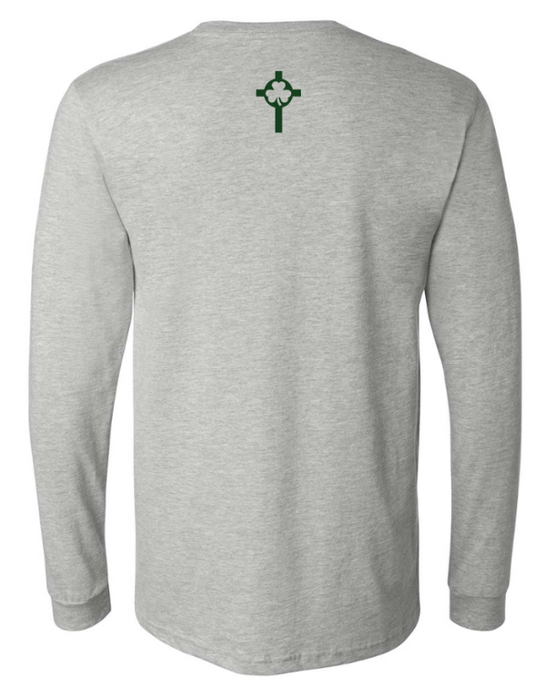 St Patrick HS Football - Long Sleeve Tee Grey/ Forest