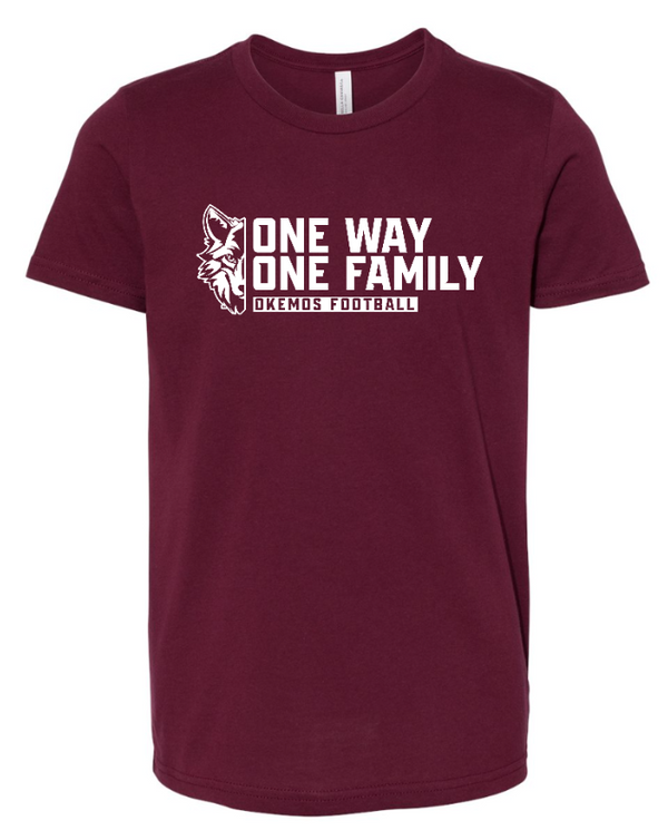 Okemos Football 2024 - Youth Jersey Tee Maroon/ Dk Grey