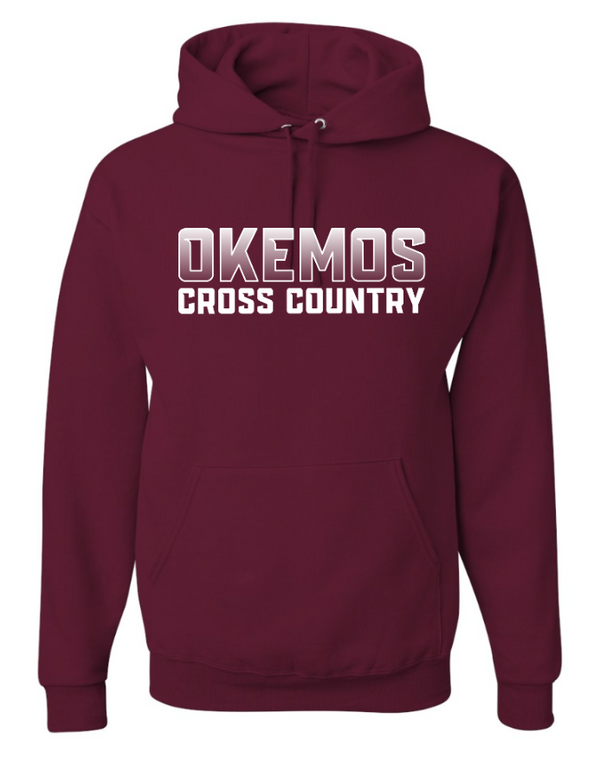 Okemos CMS Cross Country - Youth Pullover Hooded Sweatshirt (Black, Maroon)