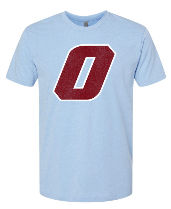 Okemos Wolves - Okemos "O" Adult Unisex T-Shirt (Light Blue / Grey)