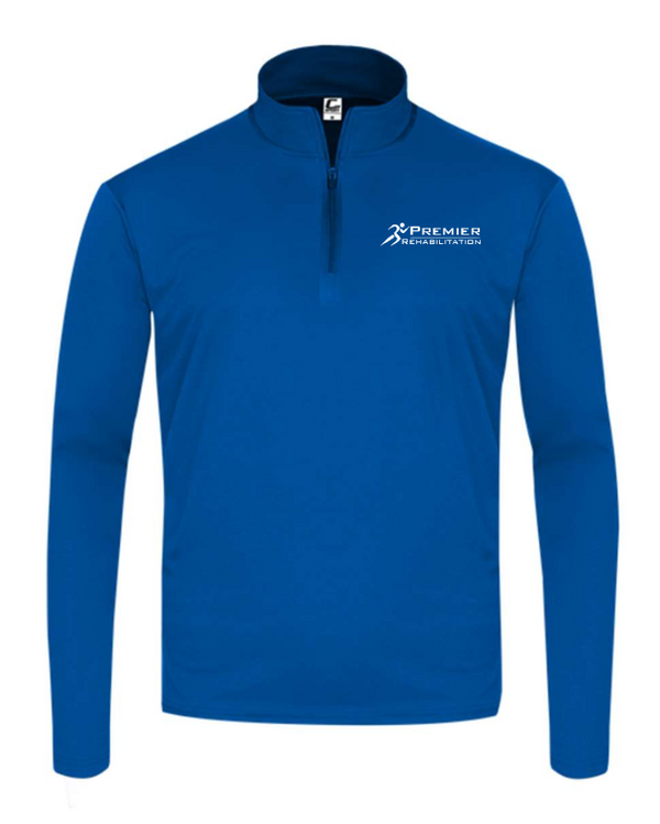 Premier Rehabilitation - Unisex 1/4 Zip Pull Over (Black - White - Royal)