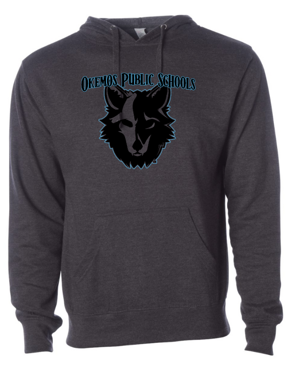 Okemos Wolves - Spooky Wolf Hoodie (Charcoal)