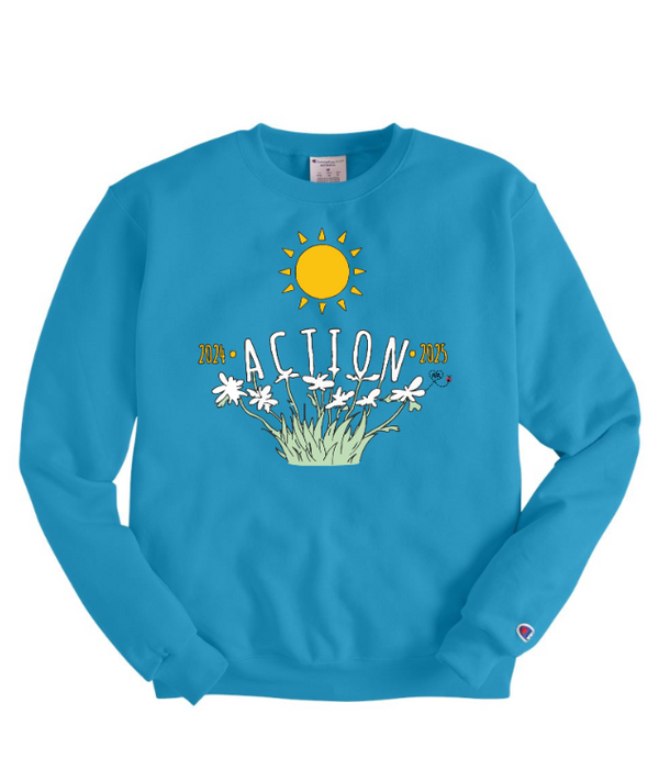 Action Captain Crewnecks - Powerblend Crewneck Sweatshirt  --Blue Lagoon