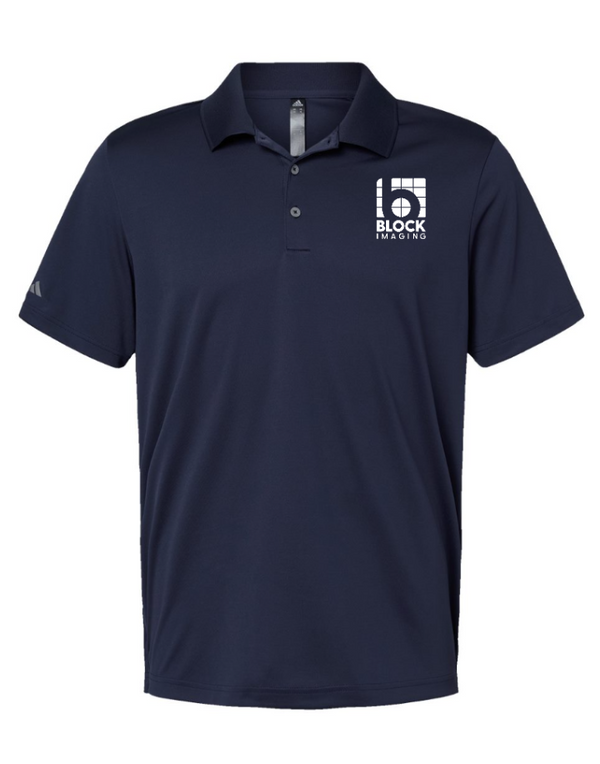 Block Imaging - Embroidered Men's Adidas Performance Polo -- Black / Navy / Grey / Royal