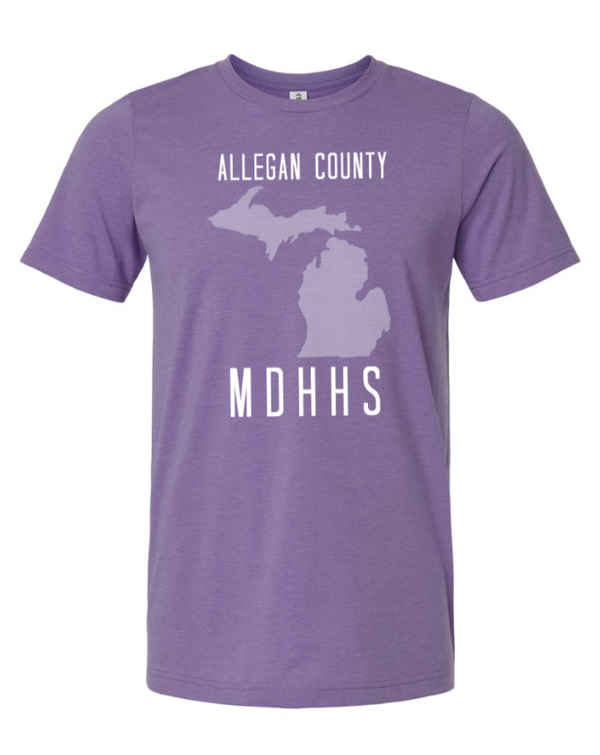 MDHHS Gear - Allegan & Barry Co. -- Adult Unisex Tee - State Design - (Multiple Colors Available)