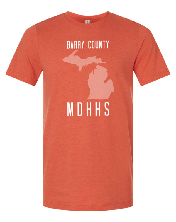 MDHHS Gear - Allegan & Barry Co. -- Adult Unisex Tee - State Design - (Multiple Colors Available)