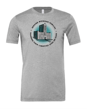 Unisex Custom T-Shirt - Grey Circle Print | Detroit Free Press