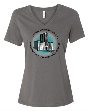 Women's Custom T-Shirt - V-Neck Circle Print | Detroit Free Press