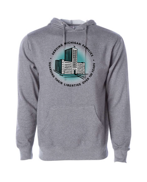 Unisex Custom Hoodie - Grey Circle Print | Detroit Free Press