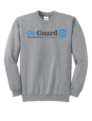 Unisex Custom Sweatshirt - Grey Crewneck On Guard Print | Detroit Free Press