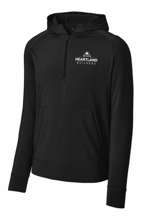 Unisex Performance Stretch Hooded 1/2 Zip | Heartland Builders